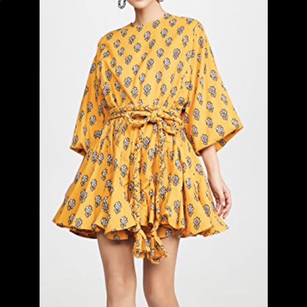 Rhode Ella Dress in Yellow Flower
